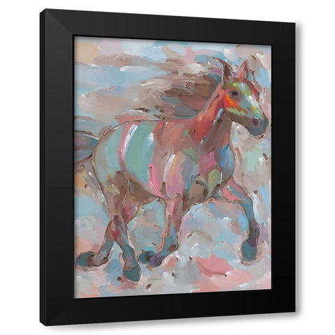 Happy Hooves Black Modern Wood Framed Art Print with Double Matting by Khorasani, Hooshang