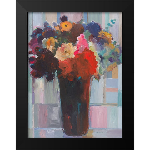 Touch of Pink Black Modern Wood Framed Art Print by Khorasani, Hooshang