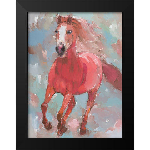 Blazing Runner Black Modern Wood Framed Art Print by Khorasani, Hooshang