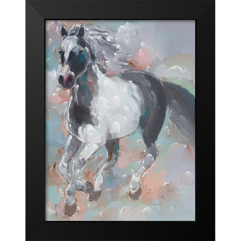 Smoky Runner Black Modern Wood Framed Art Print by Khorasani, Hooshang