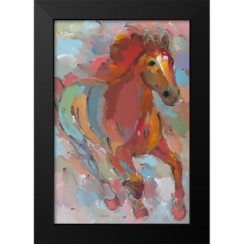 Red-Hoofed Runner Black Modern Wood Framed Art Print by Khorasani, Hooshang