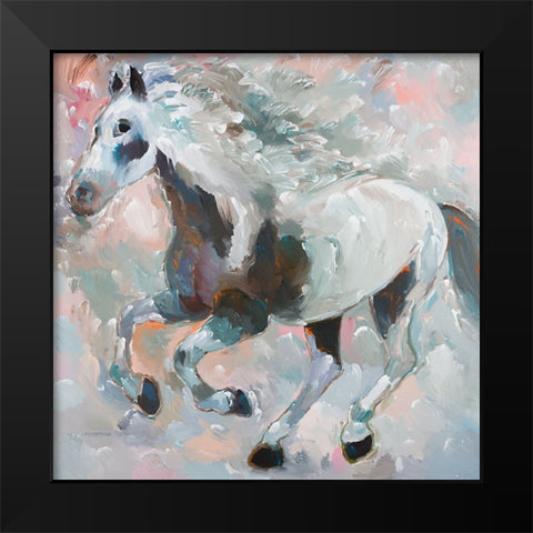 Night Thunder Black Modern Wood Framed Art Print by Khorasani, Hooshang