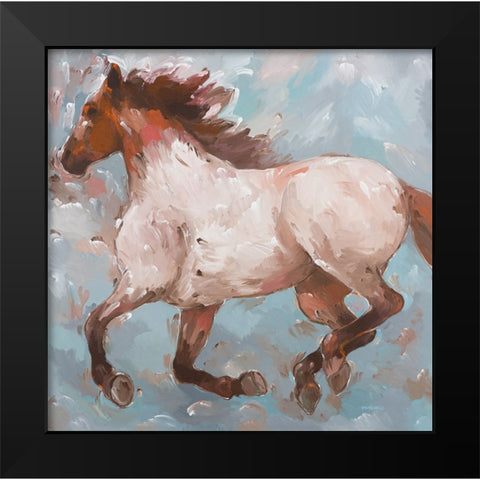 Roan Runner Black Modern Wood Framed Art Print by Khorasani, Hooshang
