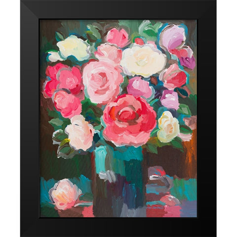 Rose Garden Black Modern Wood Framed Art Print by Khorasani, Hooshang