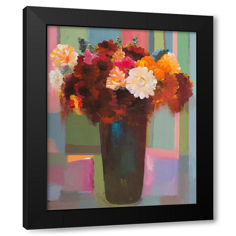 Bouquet of Many Colors Black Modern Wood Framed Art Print by Khorasani, Hooshang