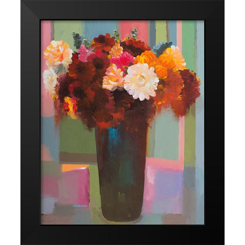 Bouquet of Many Colors Black Modern Wood Framed Art Print by Khorasani, Hooshang