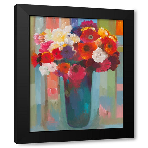 Bright Bouquet Black Modern Wood Framed Art Print with Double Matting by Khorasani, Hooshang
