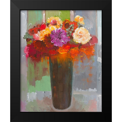 Touch of Fuscia Black Modern Wood Framed Art Print by Khorasani, Hooshang