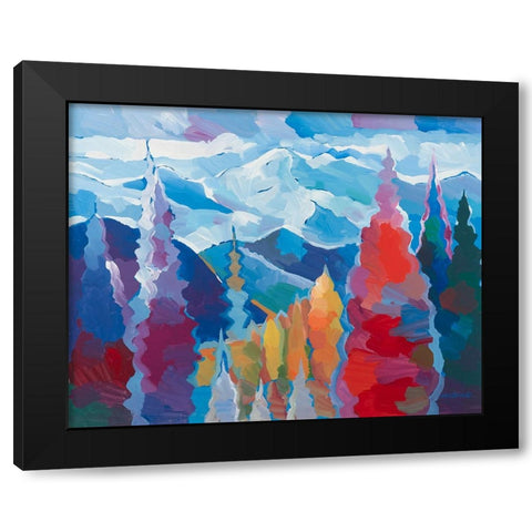 Points of Reverie Black Modern Wood Framed Art Print by Khorasani, Hooshang