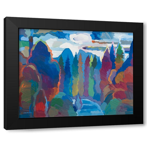 Stream into Consciousness Black Modern Wood Framed Art Print by Khorasani, Hooshang