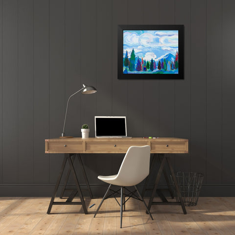Color and Clouds #4 Black Modern Wood Framed Art Print by Khorasani, Hooshang