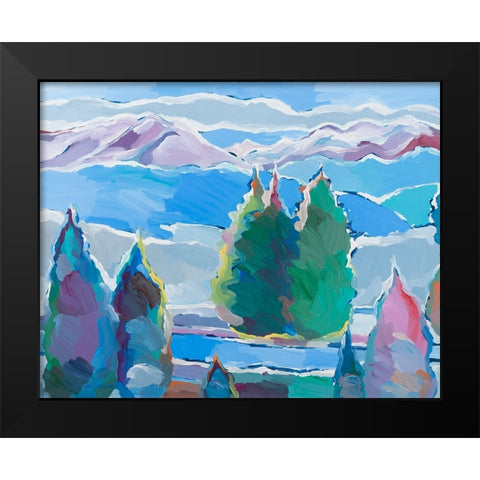 Thoughts of Blue Black Modern Wood Framed Art Print by Khorasani, Hooshang