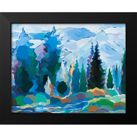 Blue Daydream Black Modern Wood Framed Art Print by Khorasani, Hooshang
