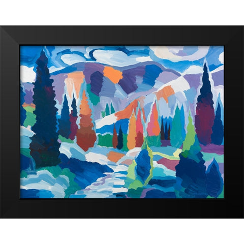 The Creek among the Colors Black Modern Wood Framed Art Print by Khorasani, Hooshang