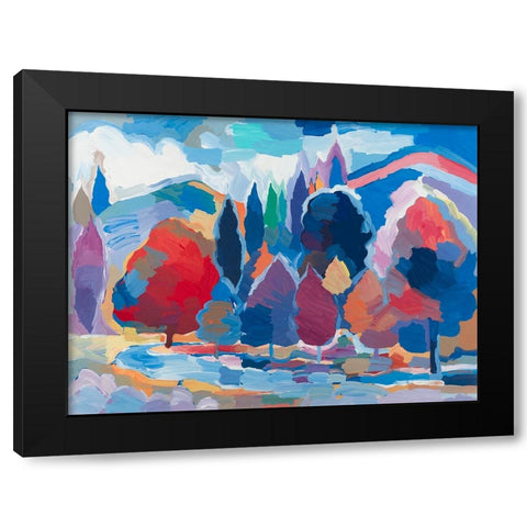 Stream Side Gathering #2 Black Modern Wood Framed Art Print by Khorasani, Hooshang