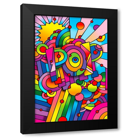 Pop 1 Black Modern Wood Framed Art Print with Double Matting by Green, Howie