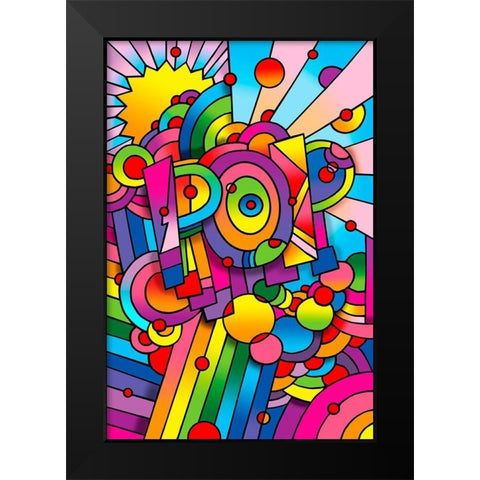 Pop 1 Black Modern Wood Framed Art Print by Green, Howie
