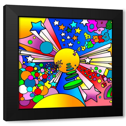Cosmic Expanding Black Modern Wood Framed Art Print by Green, Howie