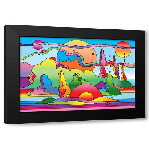 Pop-Art-Landscape-116 Black Modern Wood Framed Art Print by Green, Howie
