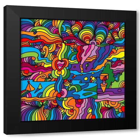 Pop-Art-Mambo-216B Black Modern Wood Framed Art Print with Double Matting by Green, Howie