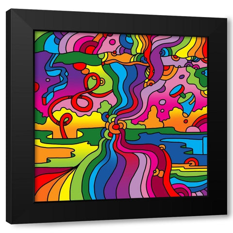 Pop-Art-Mambo-216C Black Modern Wood Framed Art Print with Double Matting by Green, Howie