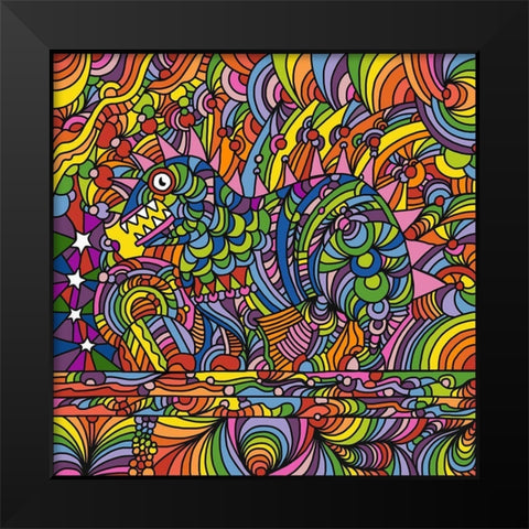 Pop-Art-Shane-Monster Black Modern Wood Framed Art Print by Green, Howie