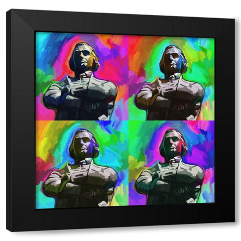 Sam Adams Pop Art Black Modern Wood Framed Art Print by Green, Howie