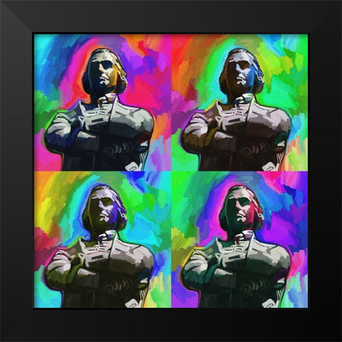 Sam Adams Pop Art Black Modern Wood Framed Art Print by Green, Howie