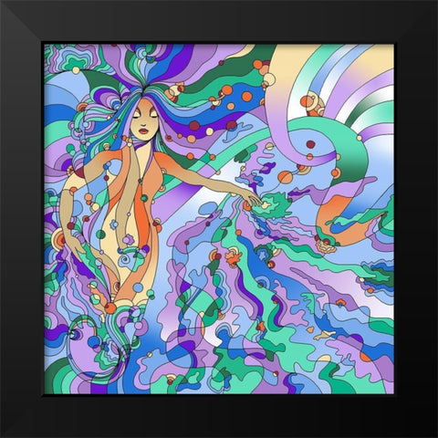 Siren Pop Art Black Modern Wood Framed Art Print by Green, Howie