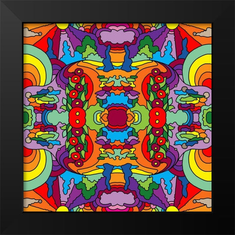 Psychadelic-landscape-1017 Black Modern Wood Framed Art Print by Green, Howie