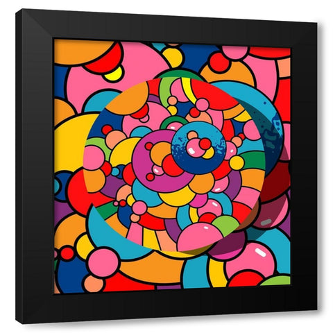 Coaster Orb Black Modern Wood Framed Art Print with Double Matting by Green, Howie