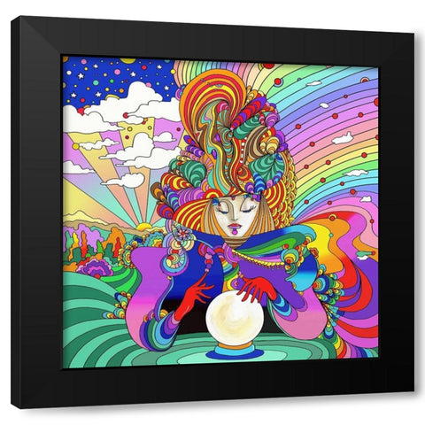Fortune Teller Black Modern Wood Framed Art Print by Green, Howie
