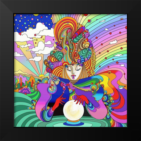 Fortune Teller Black Modern Wood Framed Art Print by Green, Howie
