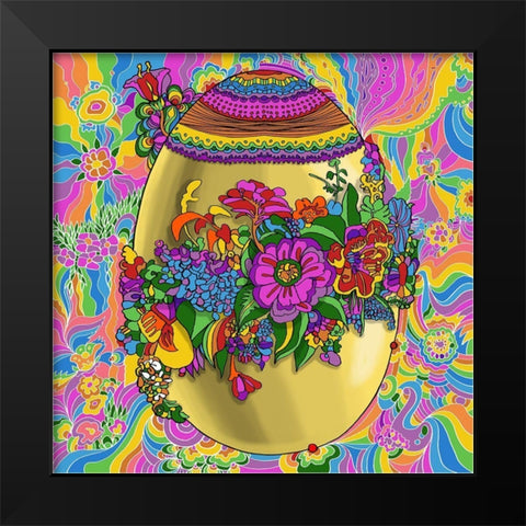 Easter Egg Flowers Black Modern Wood Framed Art Print by Green, Howie