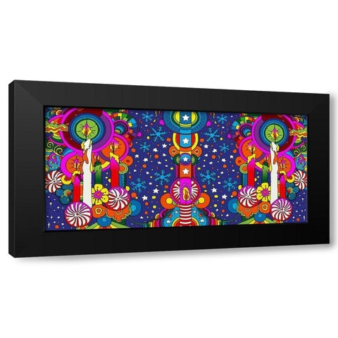 Holiday Candles Panorama Black Modern Wood Framed Art Print by Green, Howie