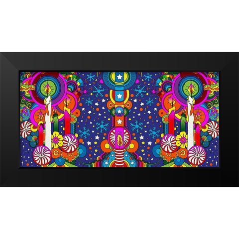 Holiday Candles Panorama Black Modern Wood Framed Art Print by Green, Howie