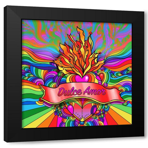 Dulce Amor Black Modern Wood Framed Art Print with Double Matting by Green, Howie