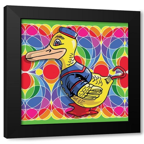 Hoppy Duck Toy Black Modern Wood Framed Art Print with Double Matting by Green, Howie