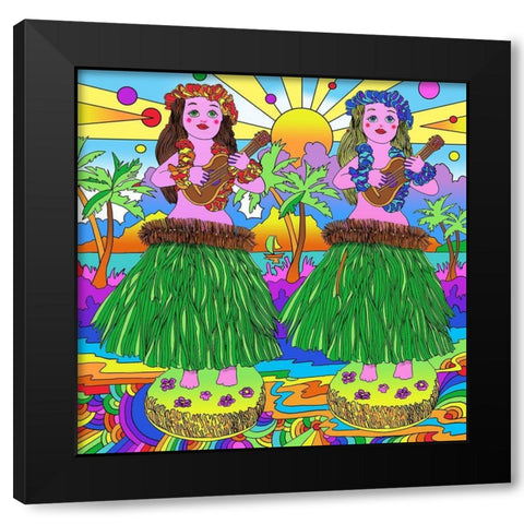 Hula Girl Toys  Black Modern Wood Framed Art Print with Double Matting by Green, Howie