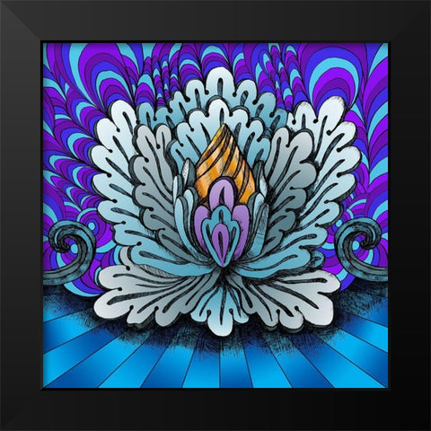 Lotus Flower 1 Black Modern Wood Framed Art Print by Green, Howie