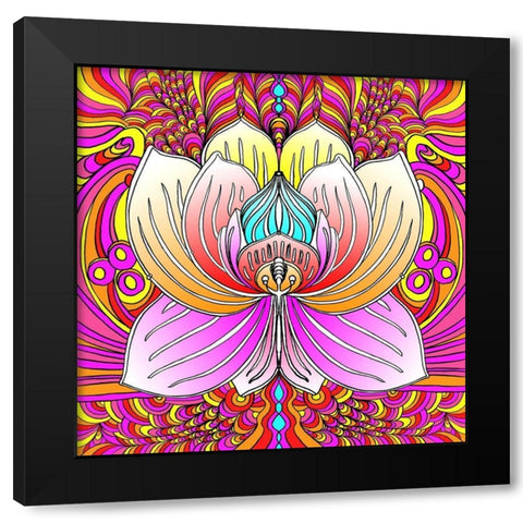 Lotus Flower 2 Black Modern Wood Framed Art Print with Double Matting by Green, Howie