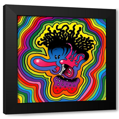 Pop Art Crazy Black Modern Wood Framed Art Print with Double Matting by Green, Howie