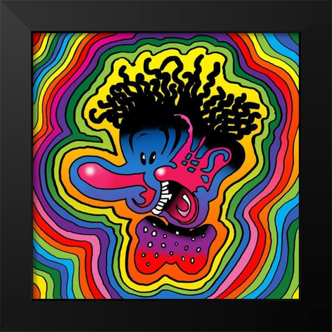 Pop Art Crazy Black Modern Wood Framed Art Print by Green, Howie