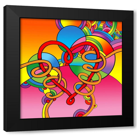 Pop Art Wrapped Heart Black Modern Wood Framed Art Print by Green, Howie