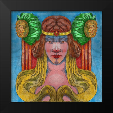Goddess Black Modern Wood Framed Art Print by Green, Howie
