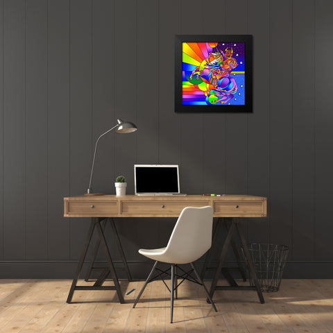 Devil Unicorn Black Modern Wood Framed Art Print by Green, Howie