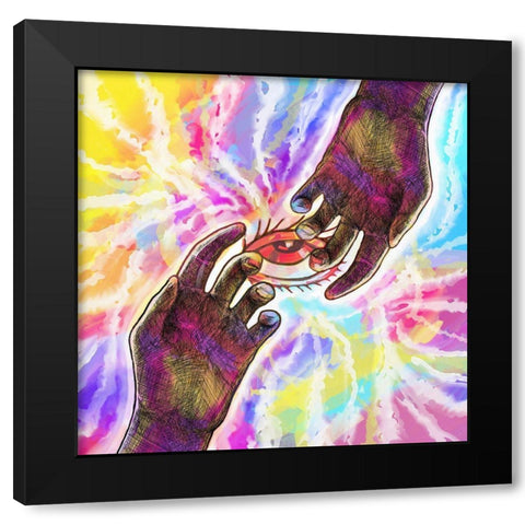 Hands Eye Sky Black Modern Wood Framed Art Print by Green, Howie
