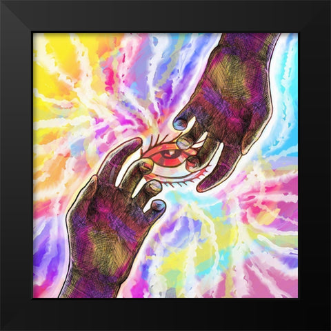 Hands Eye Sky Black Modern Wood Framed Art Print by Green, Howie