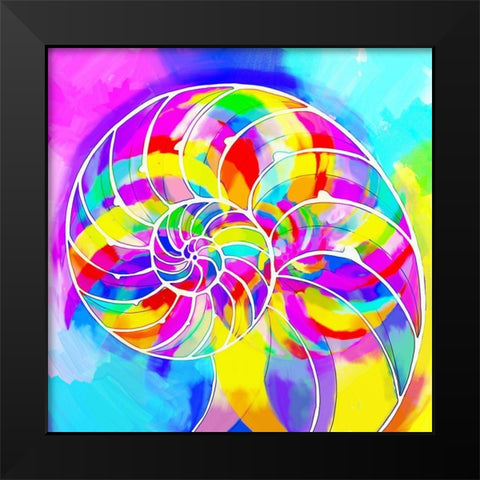 Nautilaus Shell Black Modern Wood Framed Art Print by Green, Howie