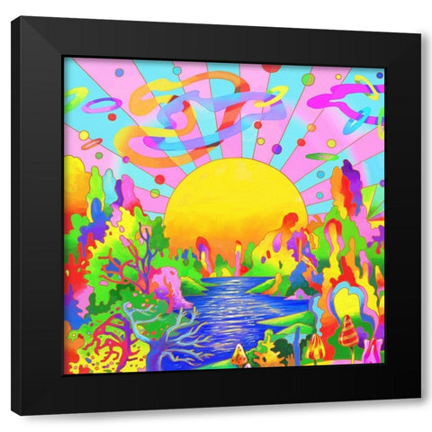 Sunrise Lake Black Modern Wood Framed Art Print by Green, Howie